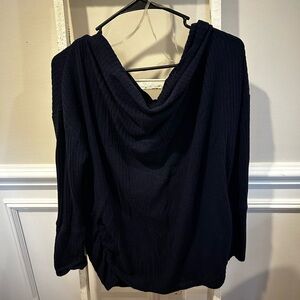 Navy Off Shoulder Sweater